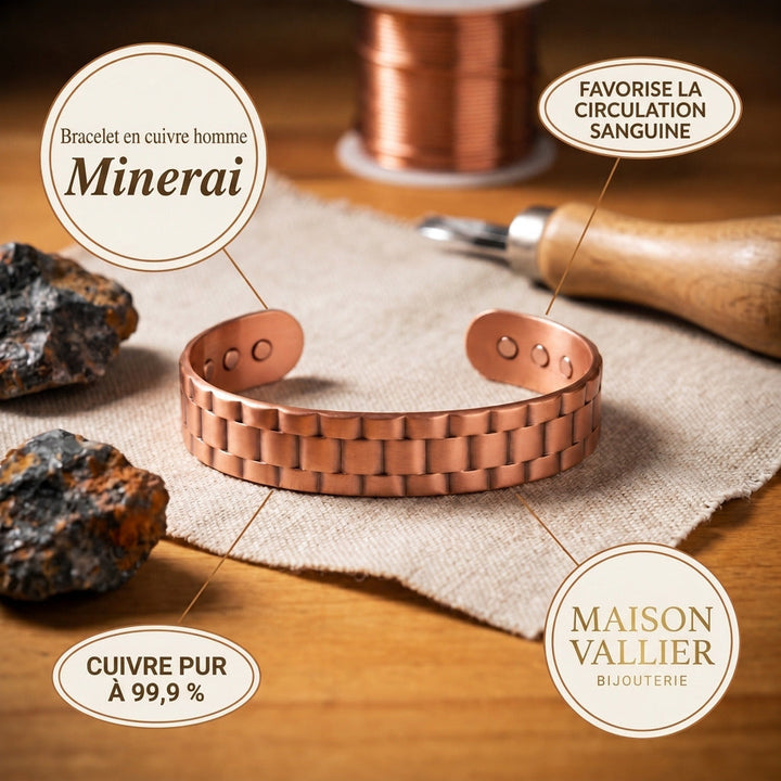 Bracelet homme en cuivre Minerai