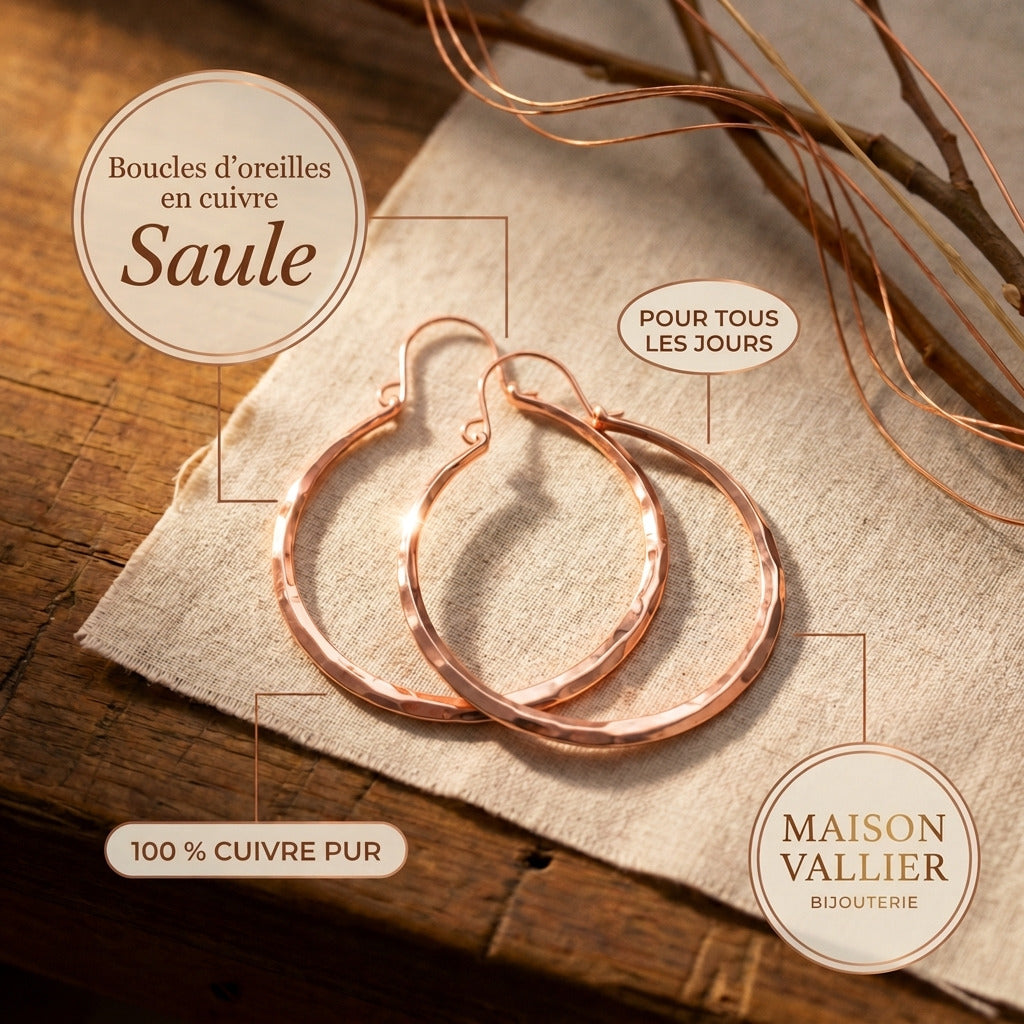 Boucles d'oreilles en cuivre Saule