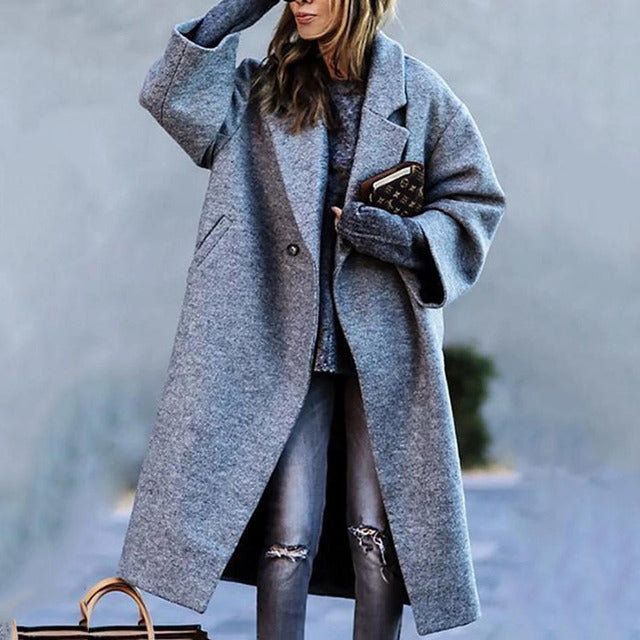 Manteau Femme Long | Coupe Lâche pour l'Automne