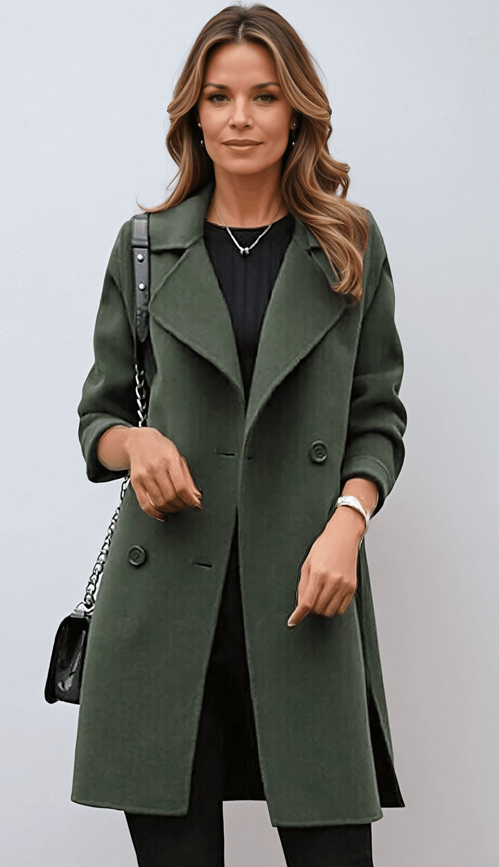 Manteau Femme | Long avec large col à revers