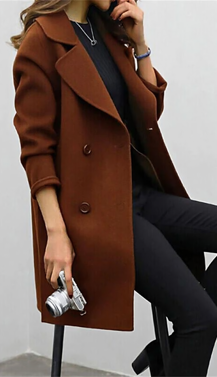 Manteau Femme | Long avec large col à revers
