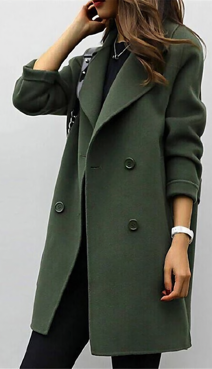 Manteau Femme | Long avec large col à revers
