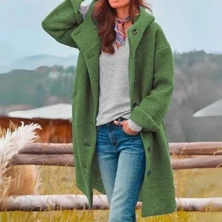 Manteau Femme | Avec Capuche & Fermeture Boutonnée