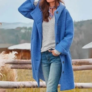 Manteau Femme | Avec Capuche & Fermeture Boutonnée