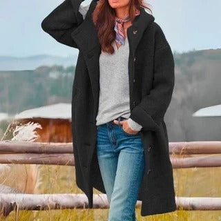 Manteau Femme | Avec Capuche & Fermeture Boutonnée