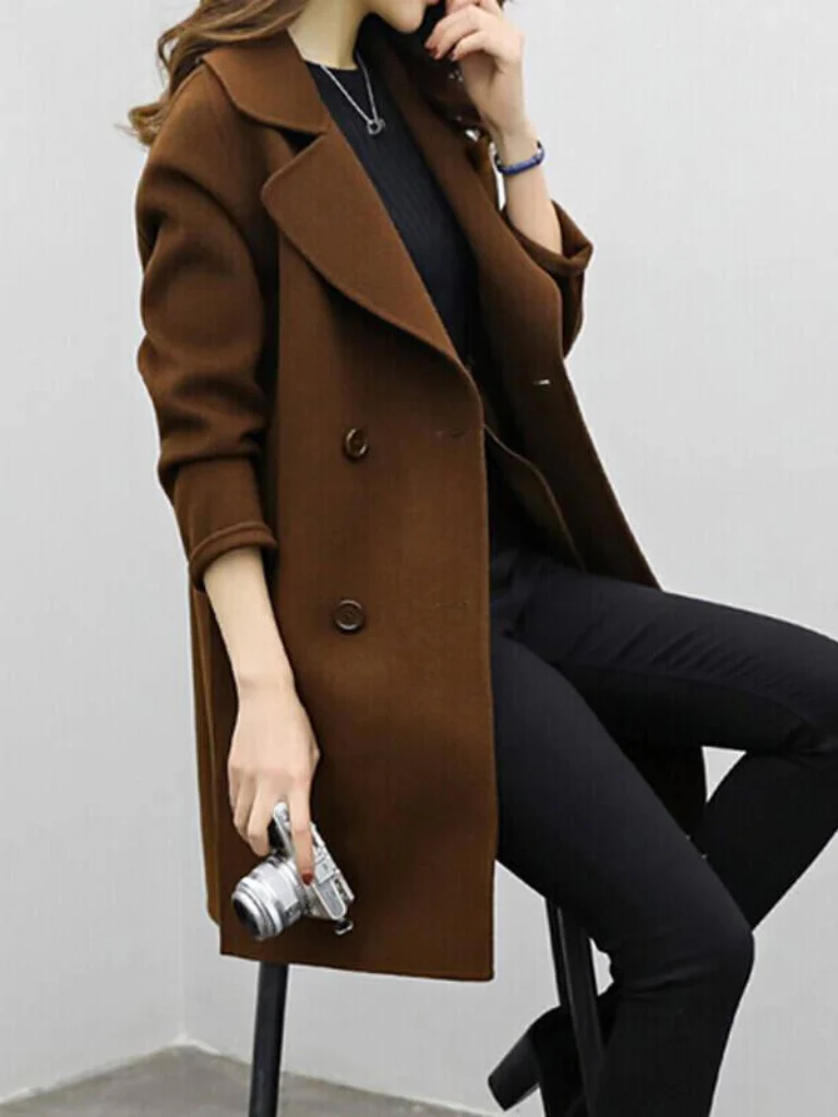 Manteau Femme | Double boutonnage avec revers