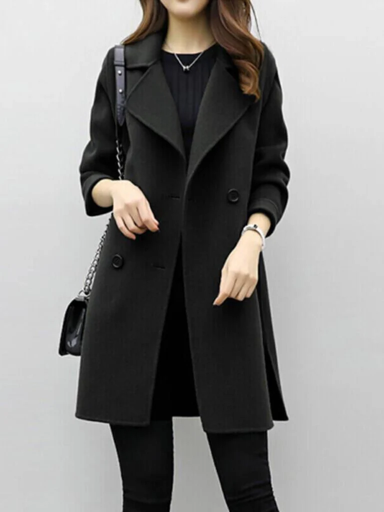 Manteau Femme | Double boutonnage avec revers