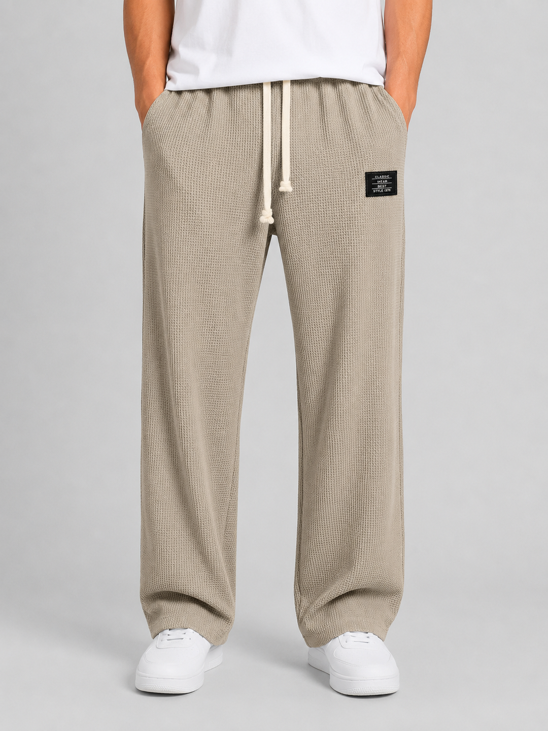Antoine | Pantalon homme en tricot waffle décontracté