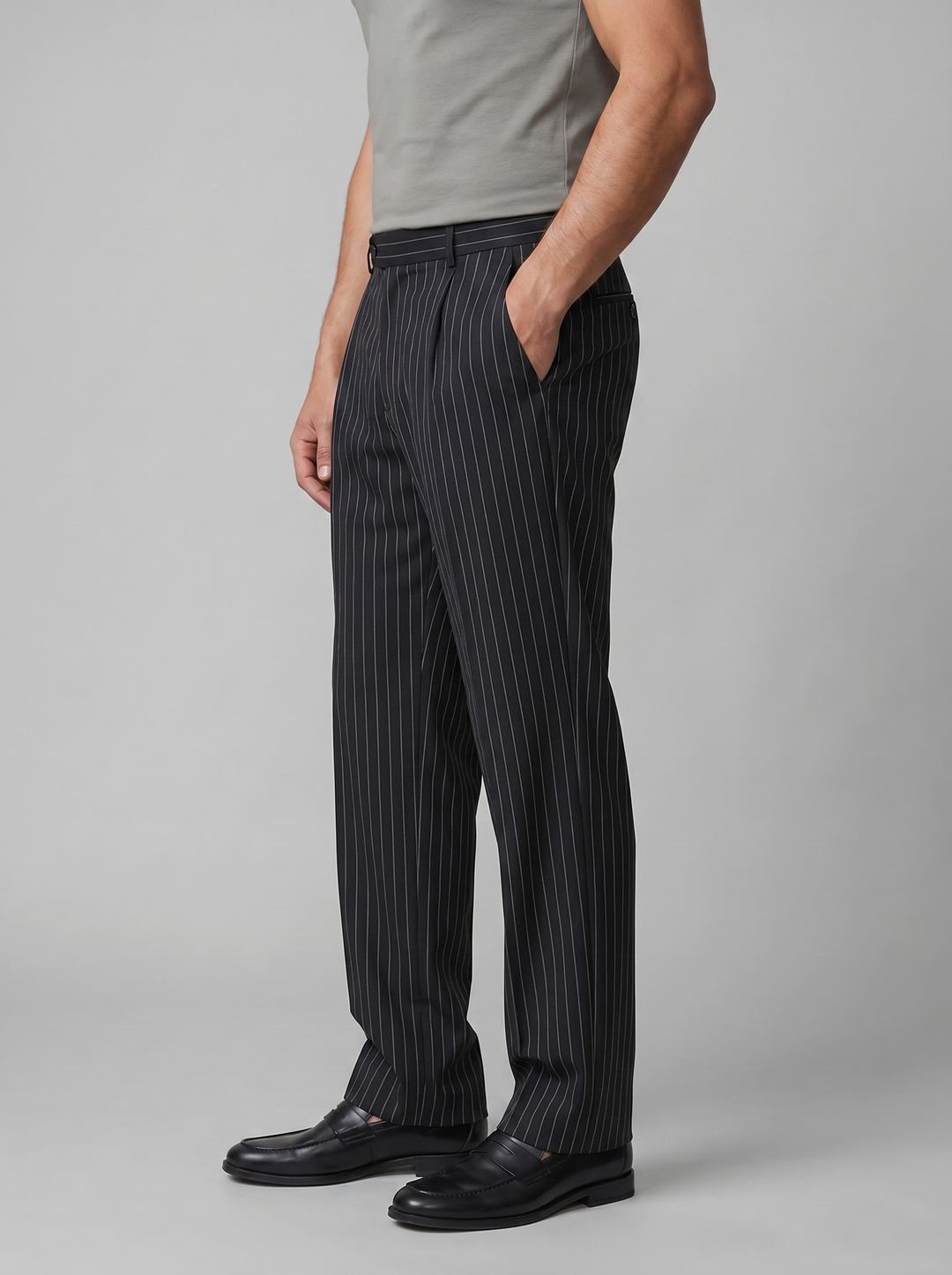 Julien | Pantalon large à rayures pour homme à coupe élégante