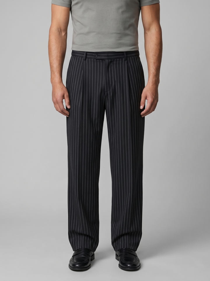 Julien | Pantalon large à rayures pour homme à coupe élégante