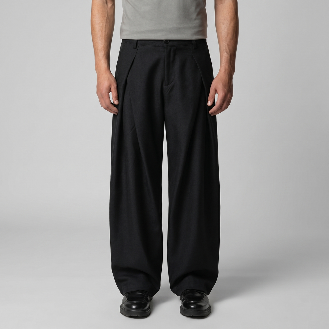 Maxime | Pantalon tailleur homme à plis larges et coupe ample