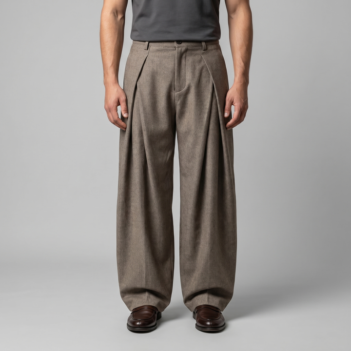 Maxime | Pantalon tailleur homme à plis larges et coupe ample