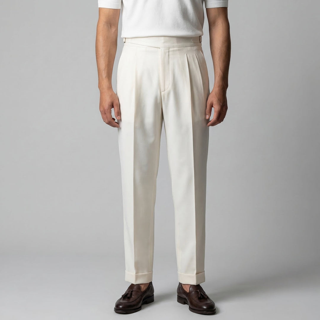 Hugo | Pantalon ajusté à plis pour homme