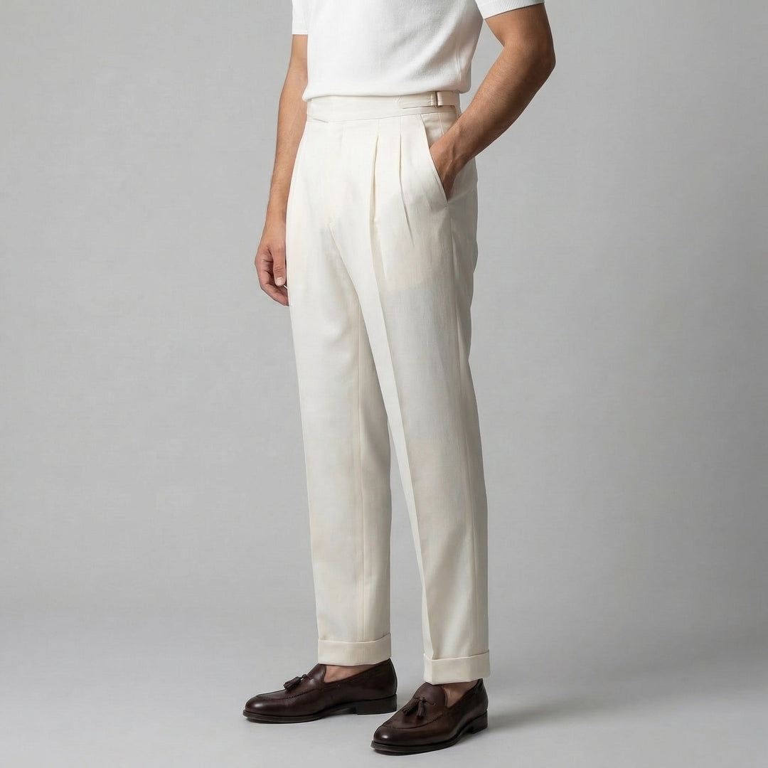 Hugo | Pantalon ajusté à plis pour homme