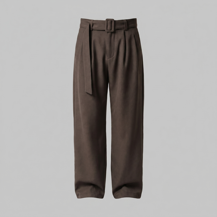 Nicolas | Pantalon homme à jambes larges avec taille haute et ceinture