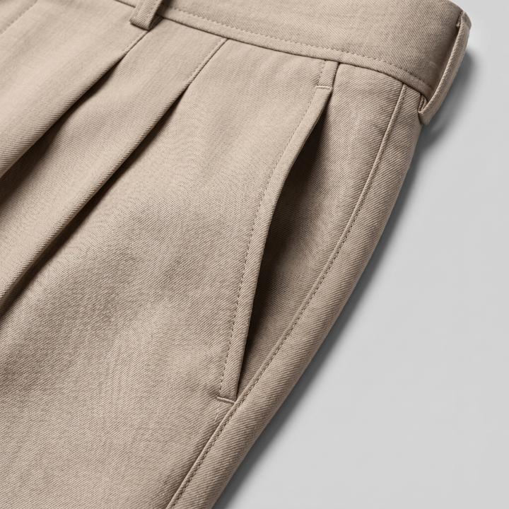 Nicolas | Pantalon homme à jambes larges avec taille haute et ceinture