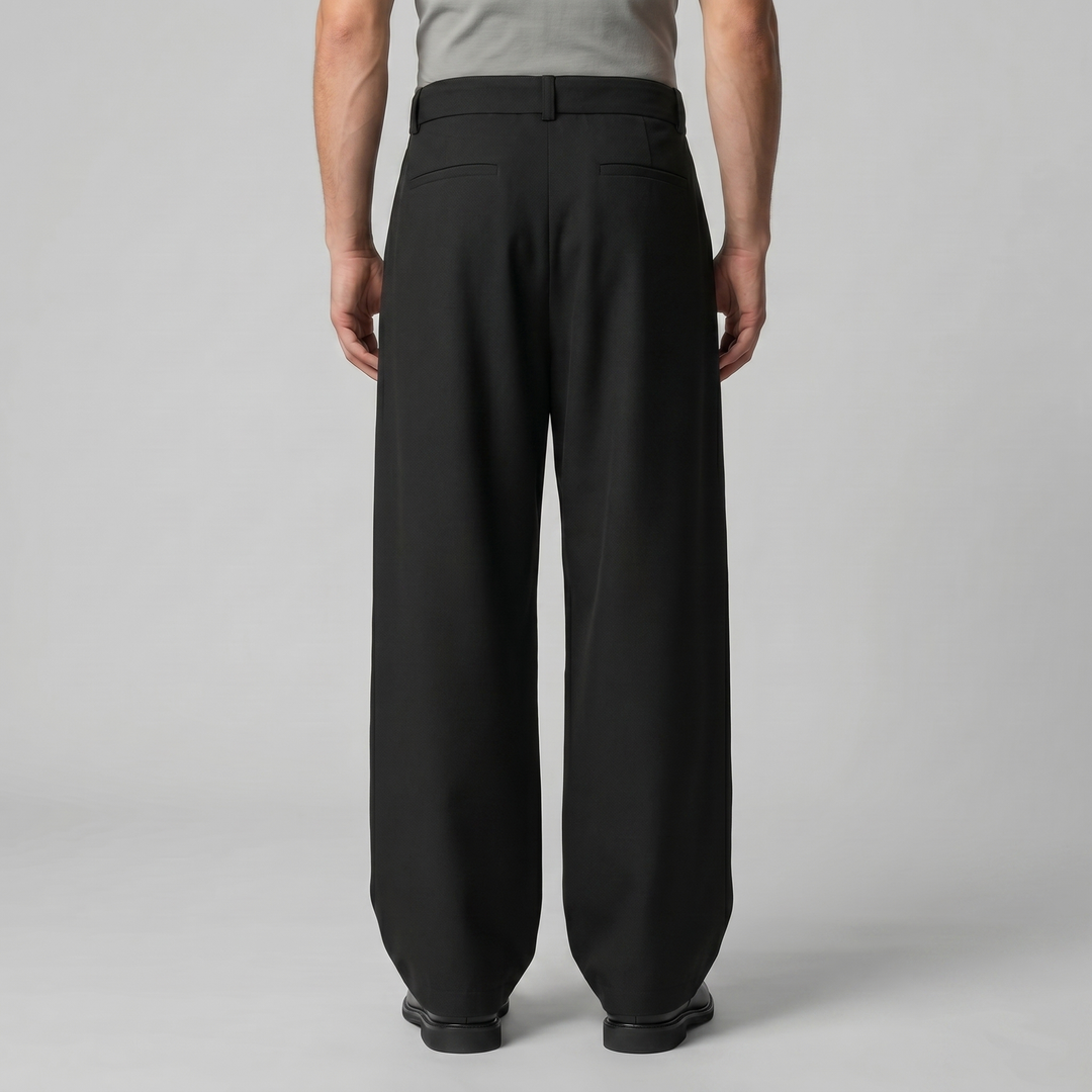 Nicolas | Pantalon homme à jambes larges avec taille haute et ceinture