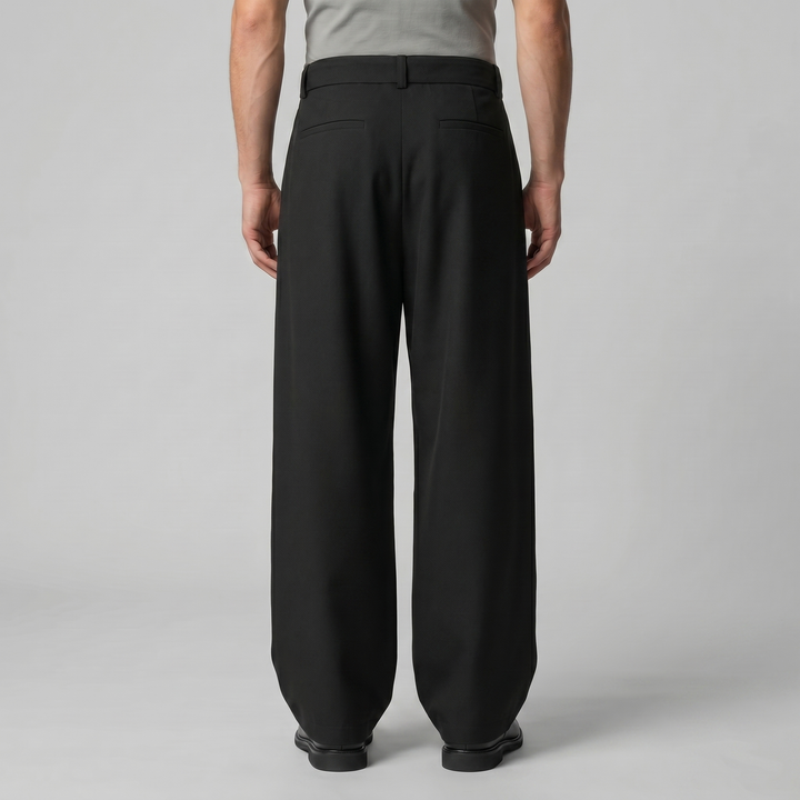 Nicolas | Pantalon homme à jambes larges avec taille haute et ceinture