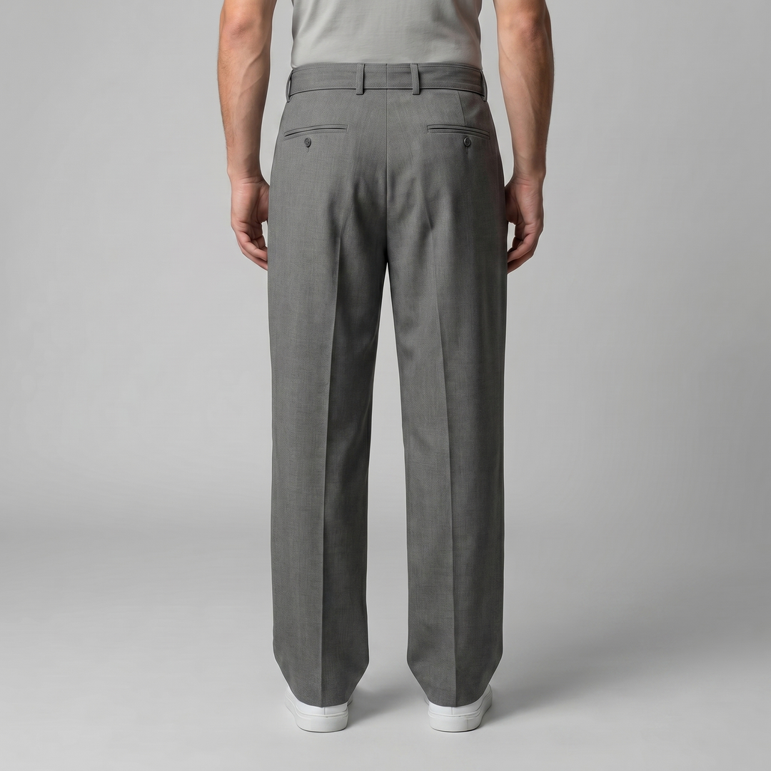 Nicolas | Pantalon homme à jambes larges avec taille haute et ceinture