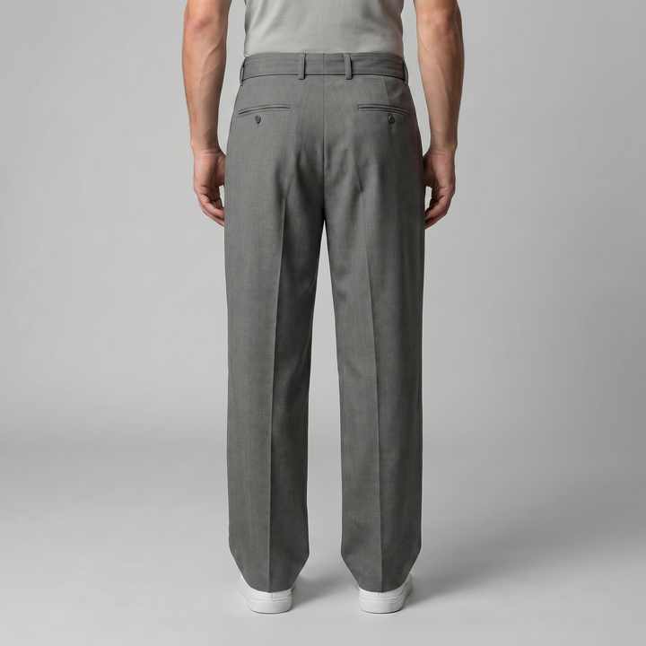 Nicolas | Pantalon homme à jambes larges avec taille haute et ceinture