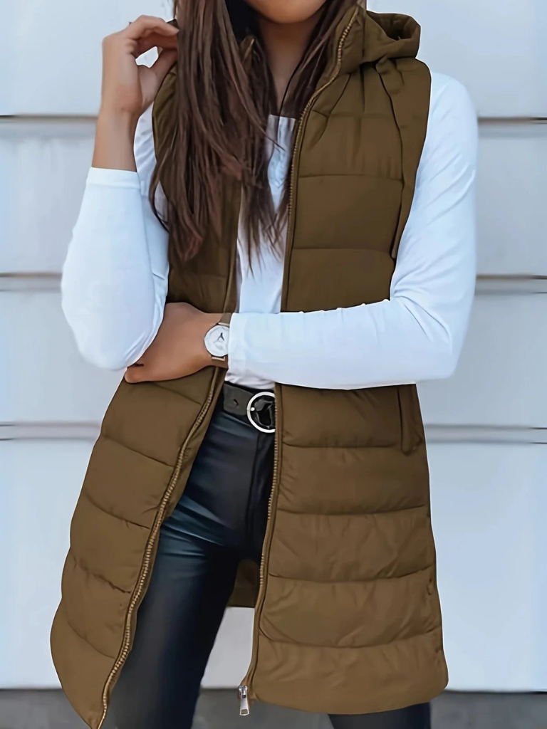 Gilet matelassé pour femmes avec capuche | Léger & Chaud