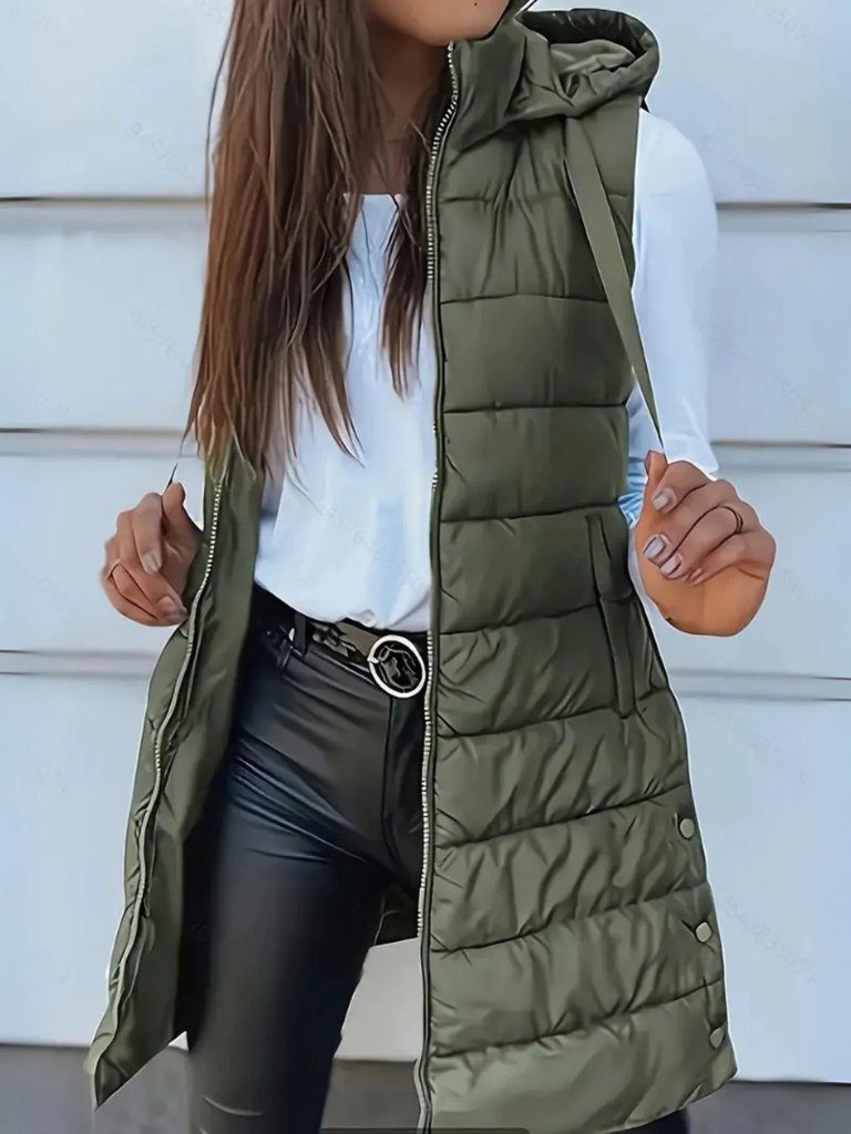 Gilet matelassé pour femmes avec capuche | Léger & Chaud