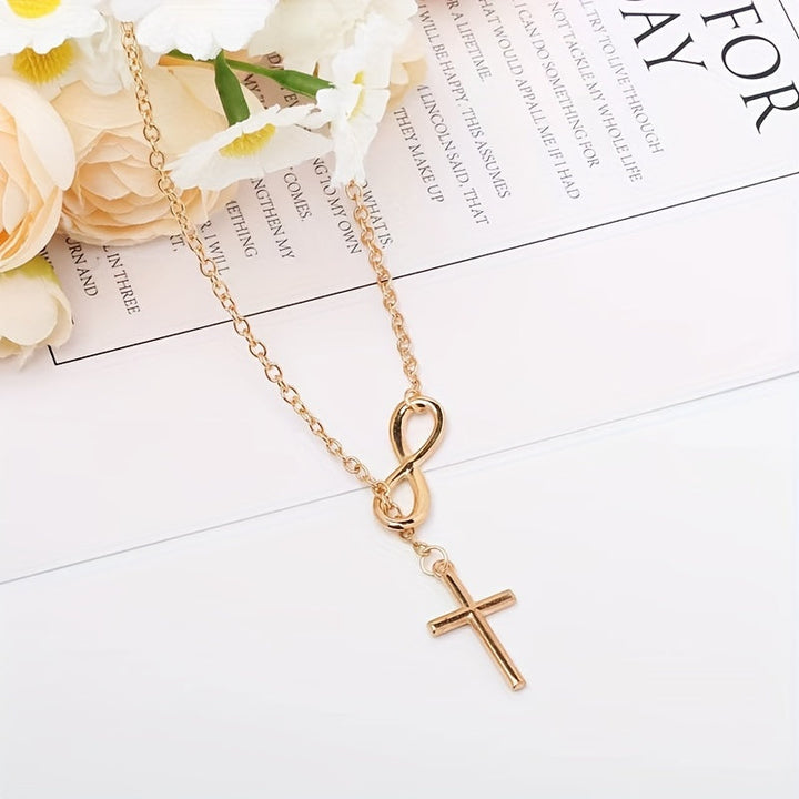 Pendentif croix éternelle | Or blanc