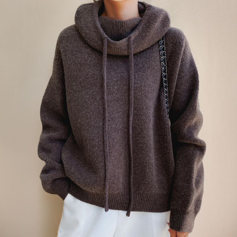 Pull femme | Col montant et encolure réglable