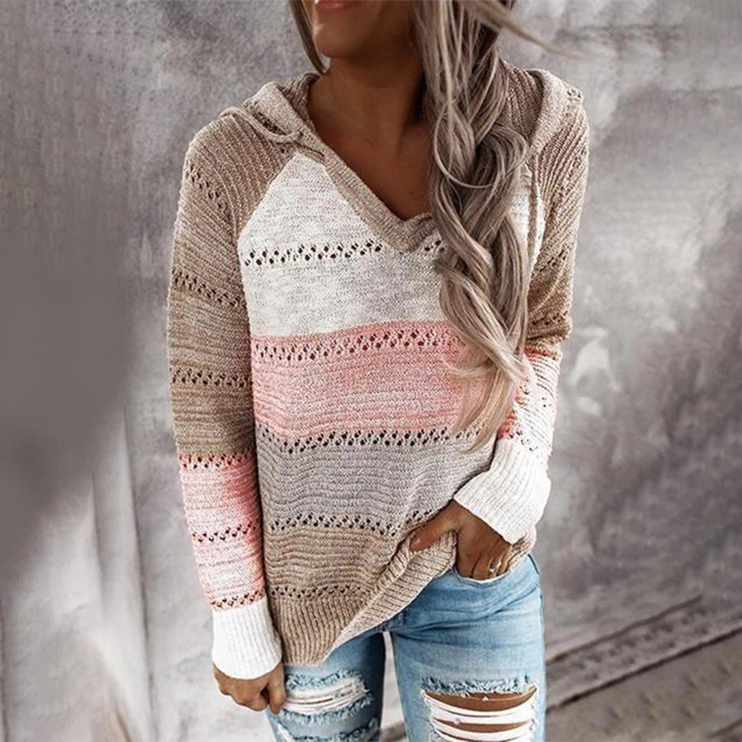 Pull femme à col en V | Chaud et polyvalent