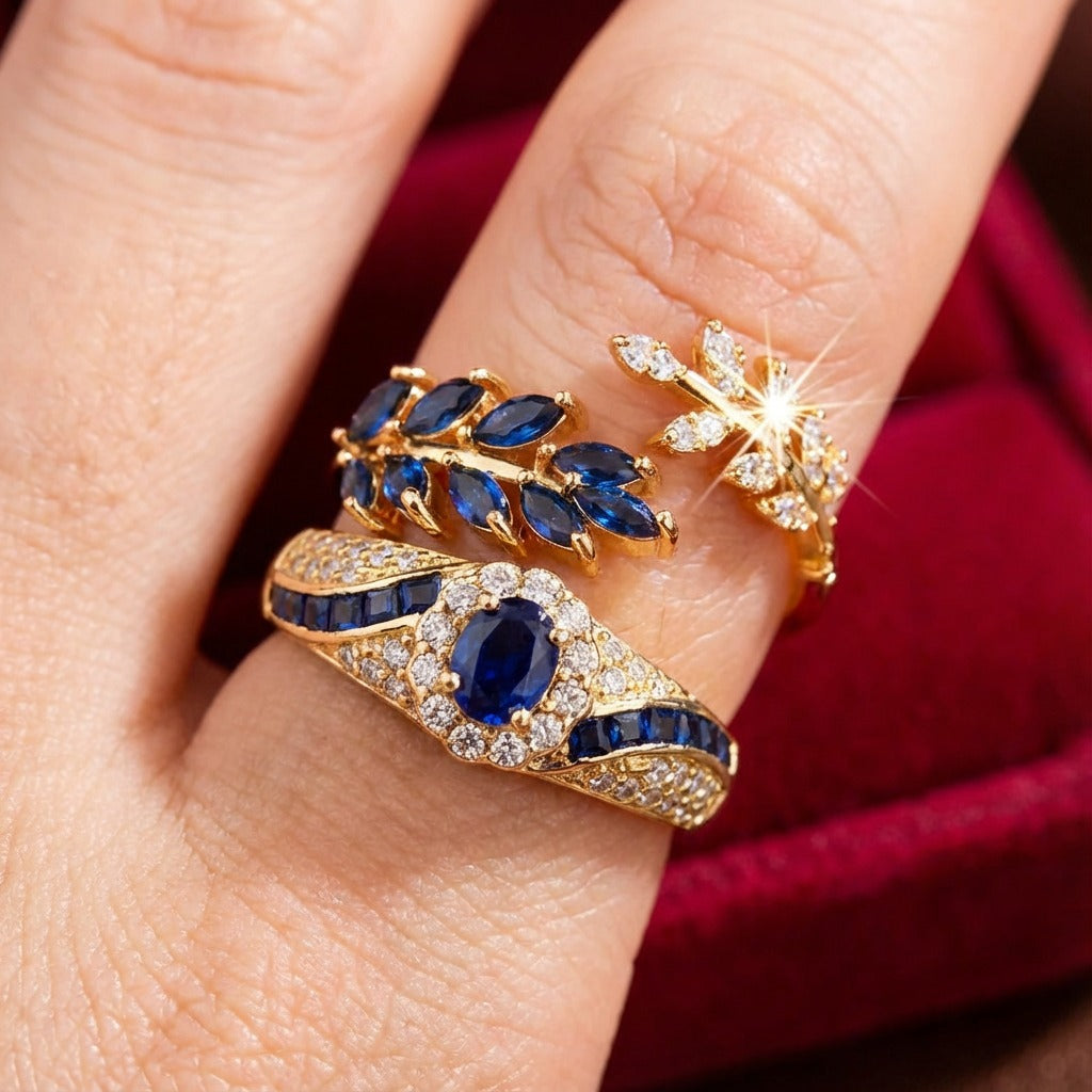 Ensemble de bagues dorées Abellissa | Or