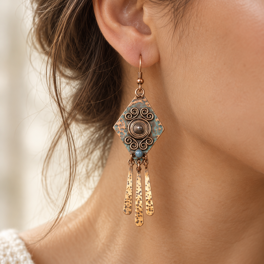 Boucles d'oreilles en cuivre Odette