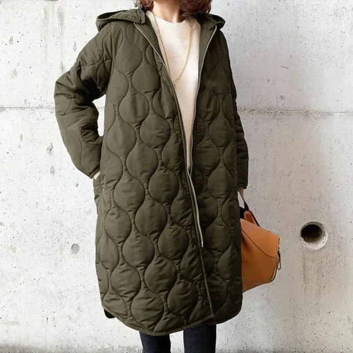 Veste matelassée femme Longline | Capuche & Design thermique