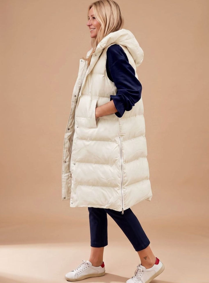 Gilet matelassé femme | Long avec capuche