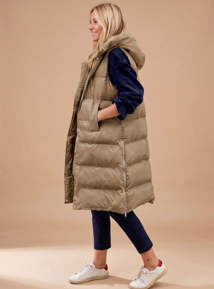 Gilet matelassé femme | Long avec capuche