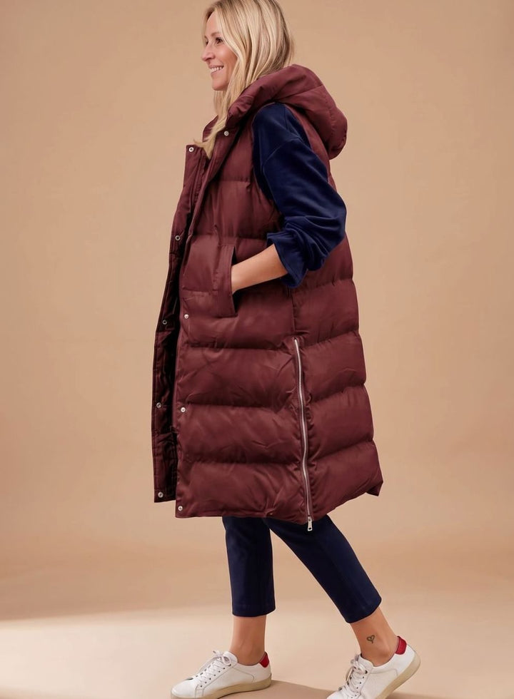 Gilet matelassé femme | Long avec capuche