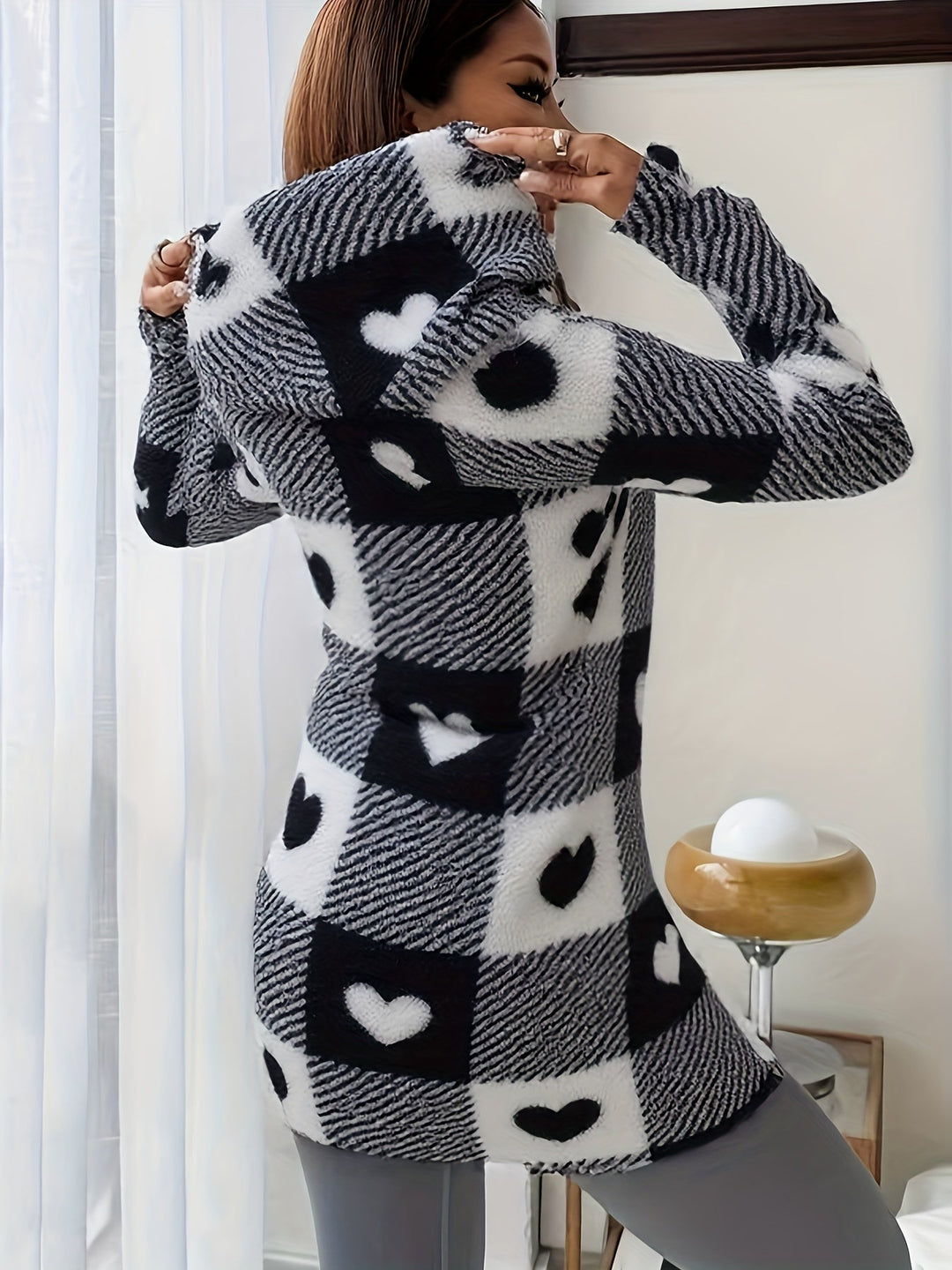 Gilet en maille pour femme à capuche | Chaud et fermeture éclair pratique