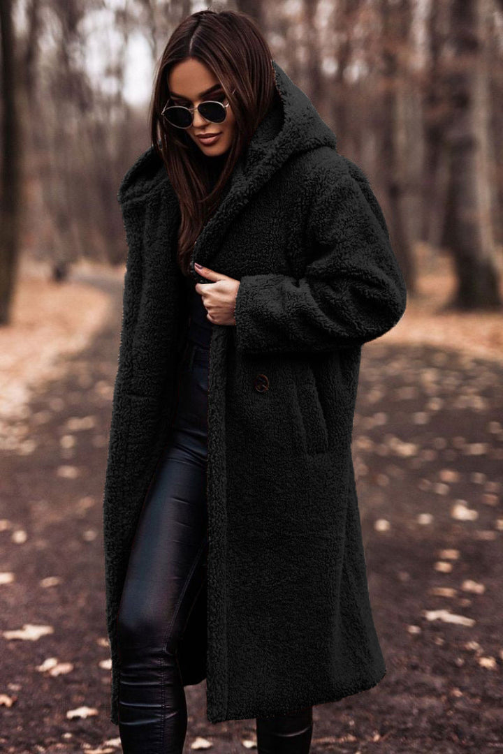 Manteau en Teddy Femme | Avec Capuche & Coupe Longue