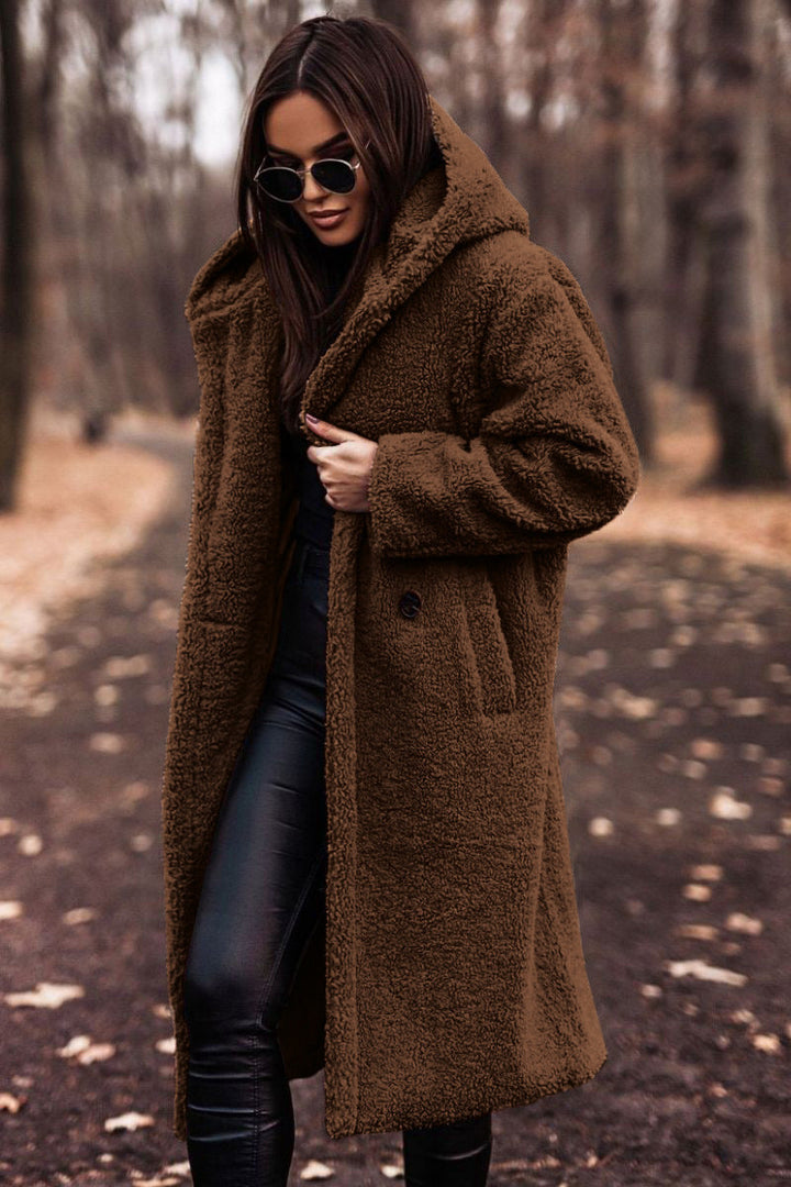 Manteau en Teddy Femme | Avec Capuche & Coupe Longue