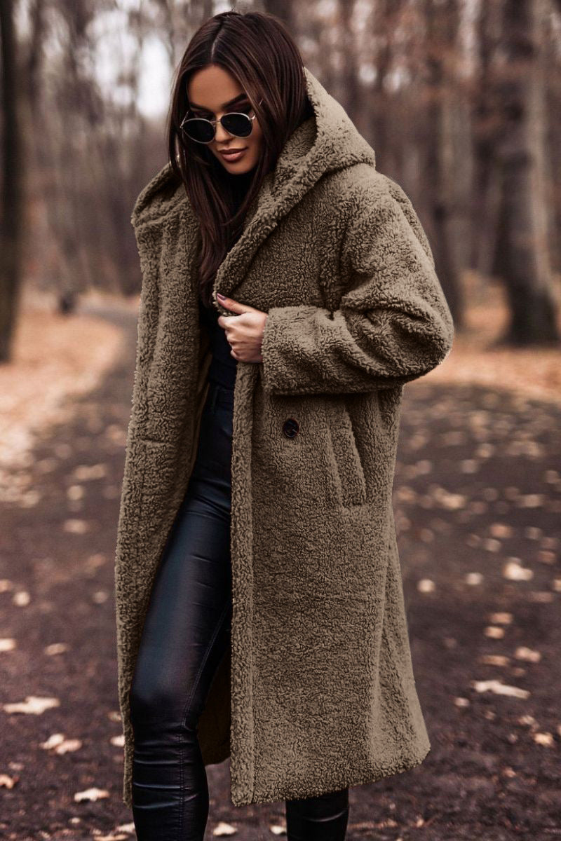 Manteau en Teddy Femme | Avec Capuche & Coupe Longue