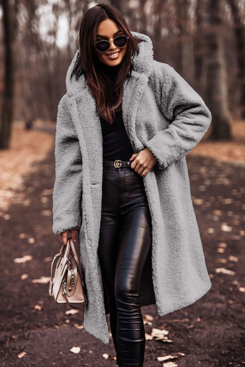 Manteau en Teddy Femme | Avec Capuche & Coupe Longue