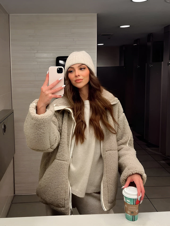 Manteau en Teddy Femme | Oversized & Col Revers