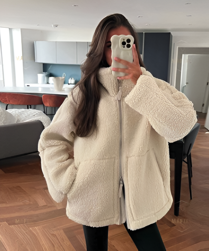 Manteau en Teddy Femme | Oversized & Col Revers