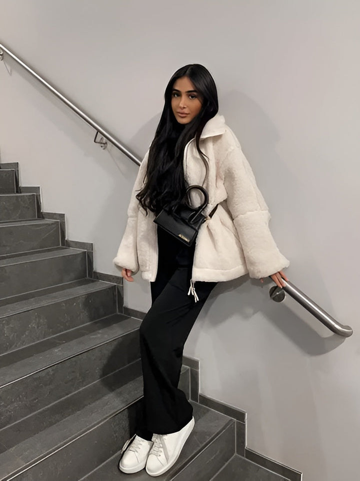 Manteau en Teddy Femme | Oversized & Col Revers