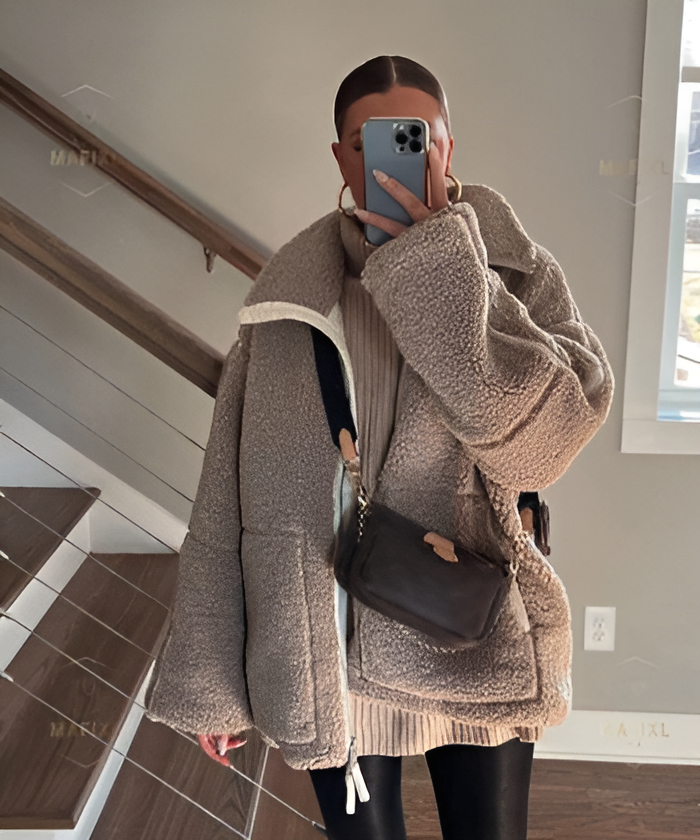 Manteau en Teddy Femme | Oversized & Col Revers