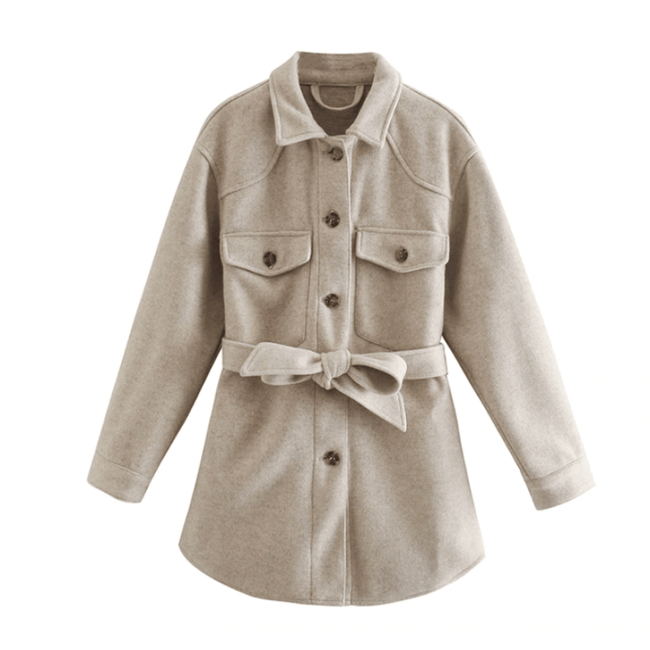 Veste de transition femme | Manteau court femme | Ceinture à nouer pour une chaleur stylée