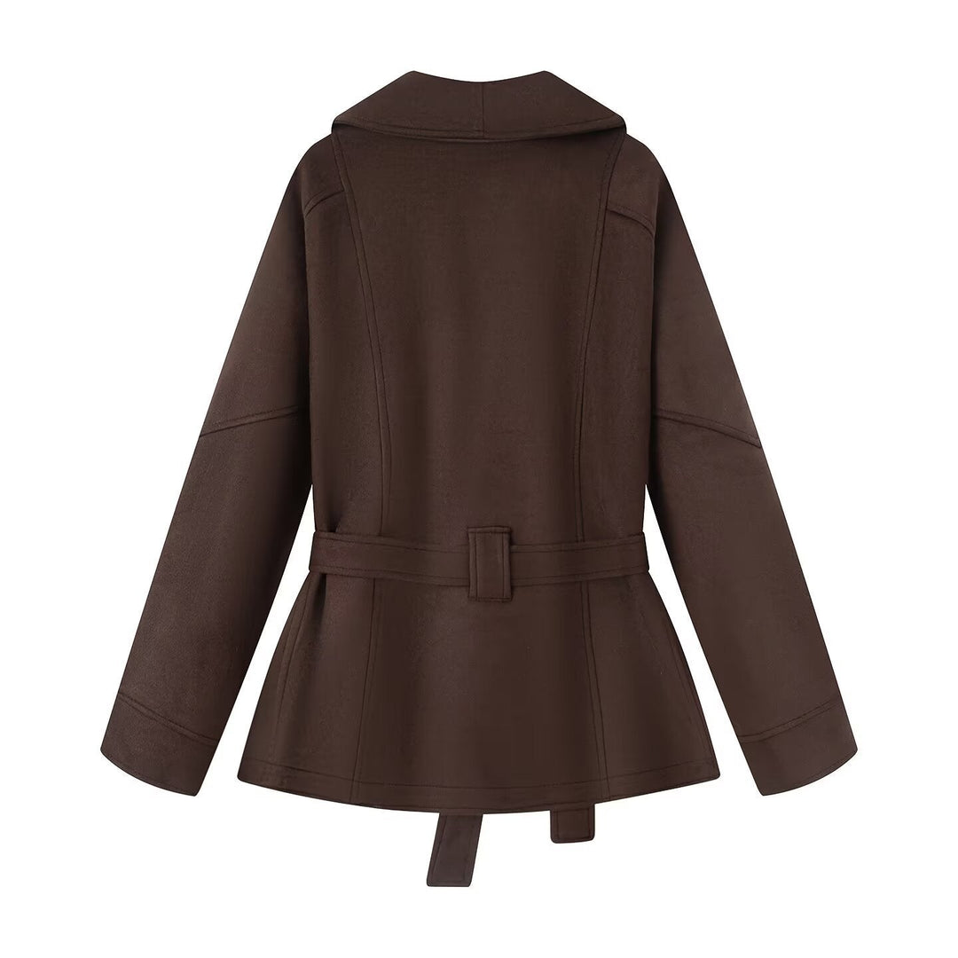 Veste de transition femme | Manteau court femme | Ceinture à nouer pour une silhouette élégante
