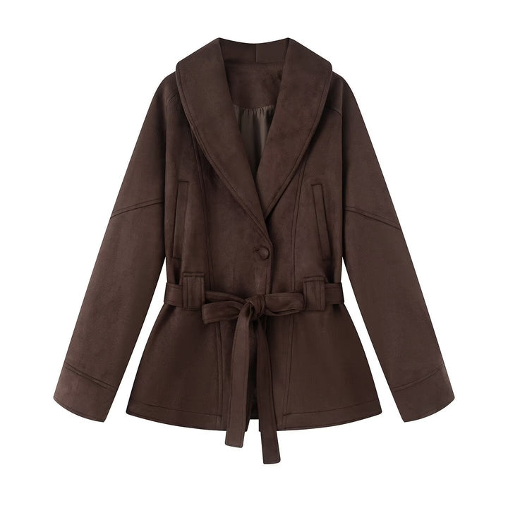 Veste de transition femme | Manteau court femme | Ceinture à nouer pour une silhouette élégante