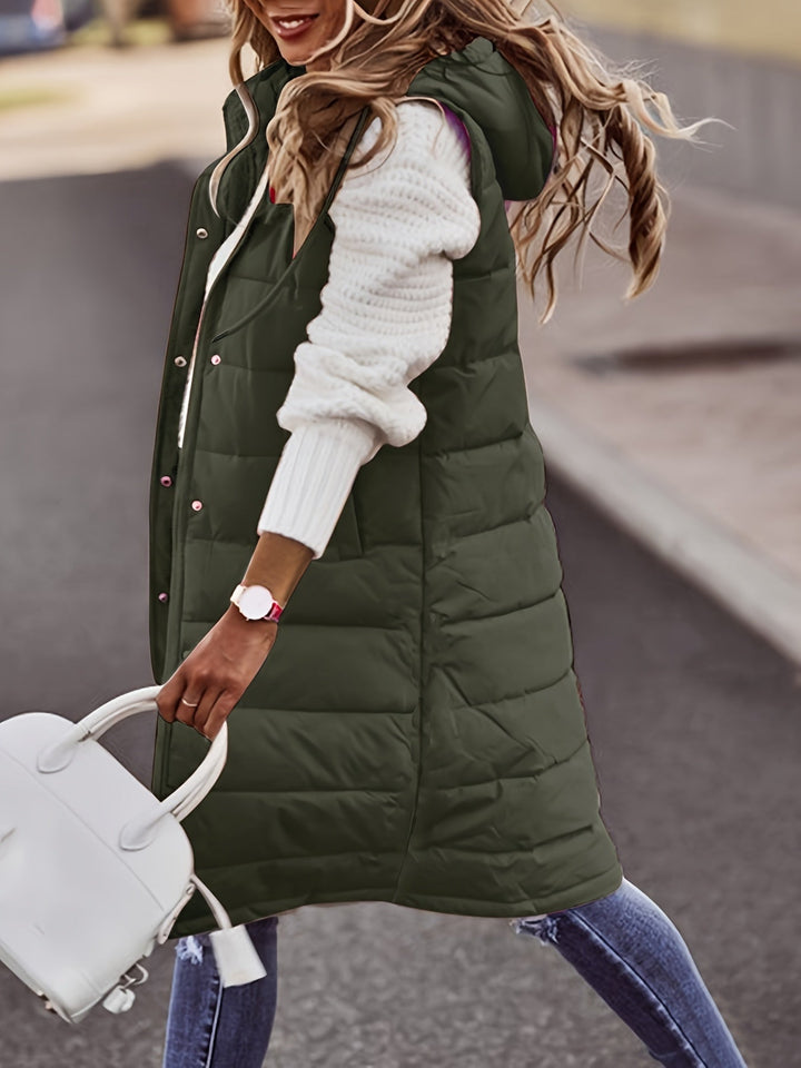 Gilet Long Femme | Capuche & Cintré