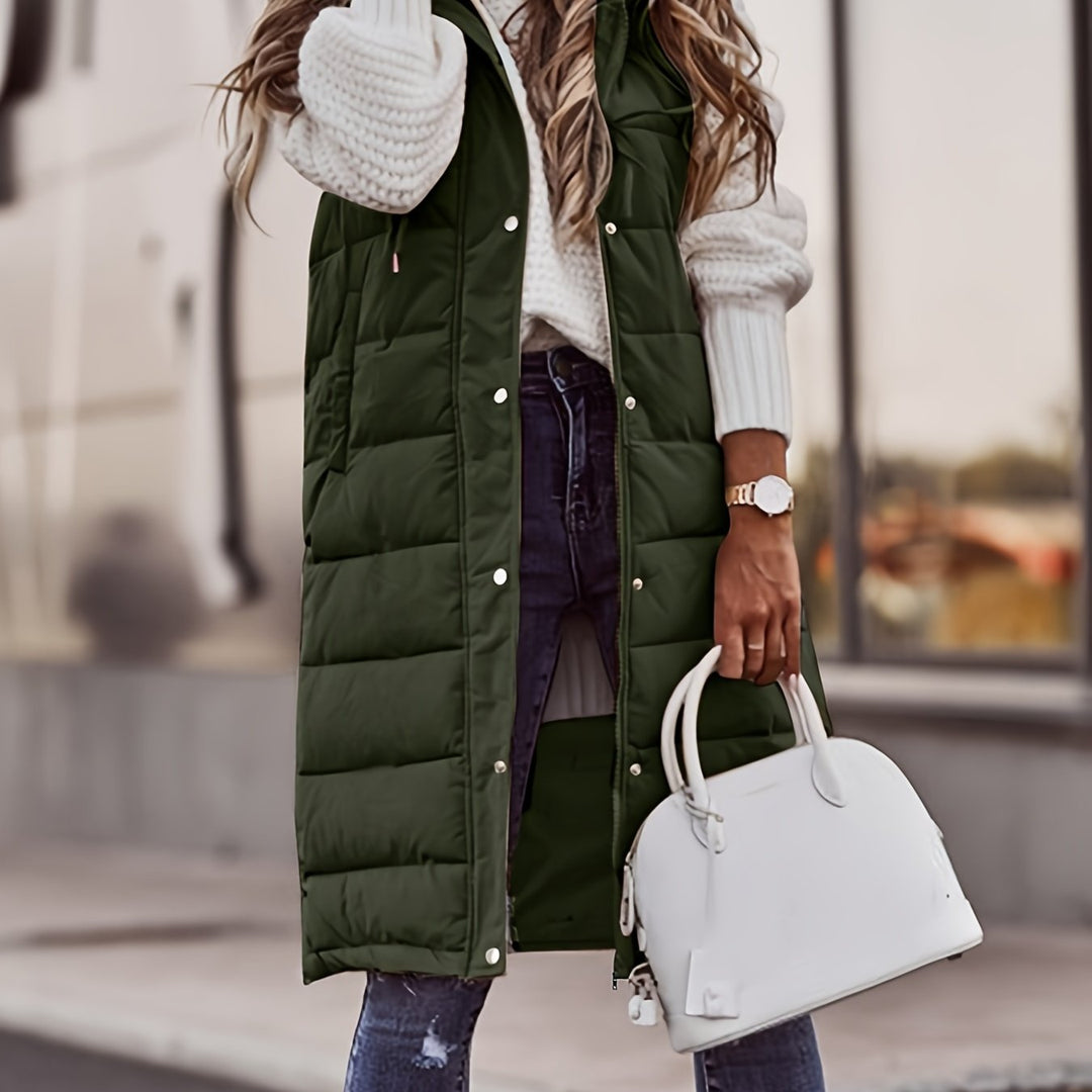 Gilet Long Femme | Capuche & Cintré