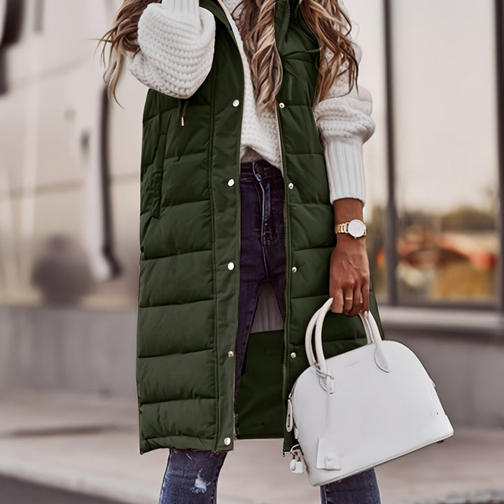 Gilet Long Femme | Capuche & Cintré